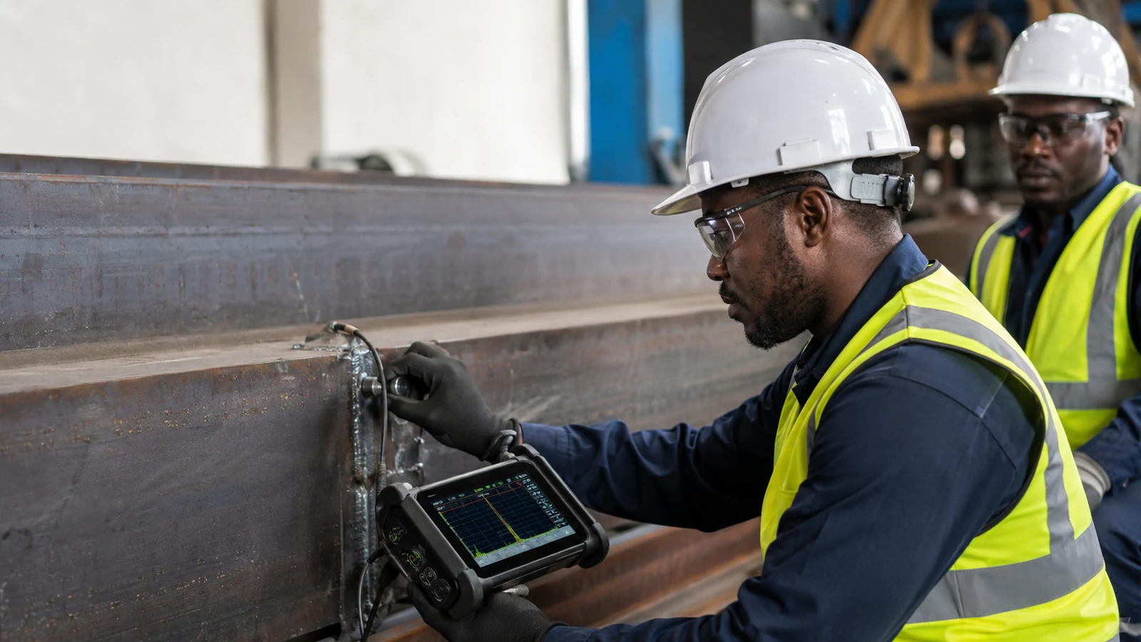 Non-destructive testing inspection on structural steel